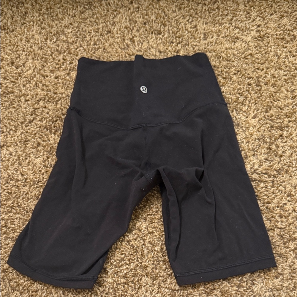 Black Lululemon High-Waisted Biker Shorts